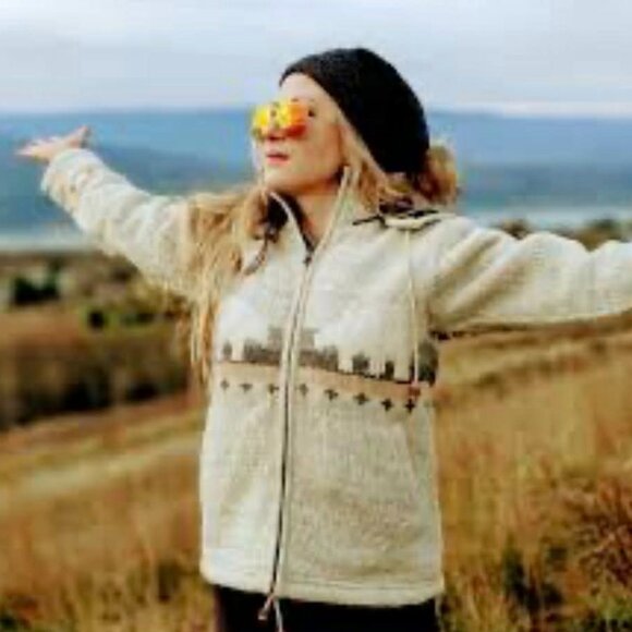 kyber Jackets & Blazers - Kyber Outerwear 100% wool coat hooded zip up tan Women's 2xl Nepal